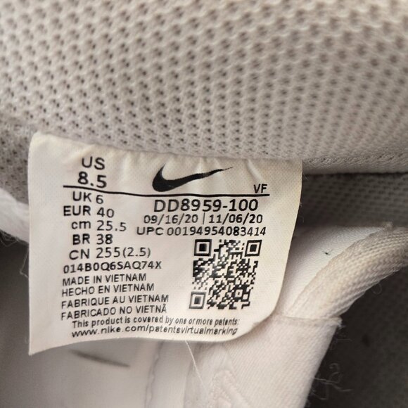 White 2020 Low Top Nike Air Force 1 Women's Size 8.5 Product Code DD8959-100 - Picture 6 of 7